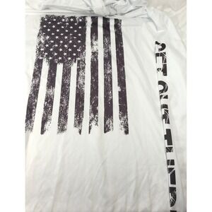 GOT Sports UPF50+ US Flag Moisture Wicking Performance Hoodie - White - Large